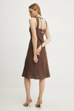 Šaty Patrizia Pepe hnedá farba, mini, áčkový strih, 2A2868 A052