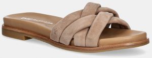 Semišové šľapky Emu Australia Ikara dámske, béžová farba, W13054 Camel