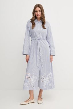 Bavlnené šaty Tommy Hilfiger midi, rovný strih, WW0WW44660