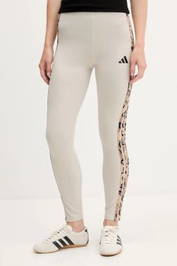 Legíny adidas Animal béžová farba, s nášivkou, JM1867