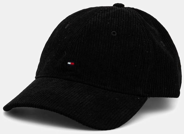 Menčestrová baseballová čiapka Tommy Hilfiger čierna farba, AM0AM13583