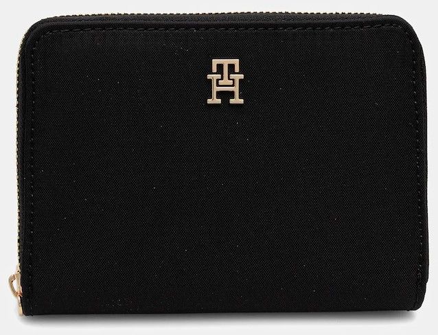 Peňaženka Tommy Hilfiger dámska, čierna farba, AW0AW17741