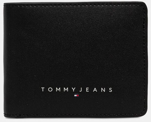 Peňaženka Tommy Jeans pánska, čierna farba, AM0AM13696