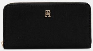 Peňaženka Tommy Hilfiger dámska, čierna farba, AW0AW17750
