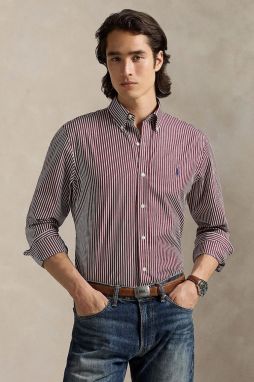 Košeľa Polo Ralph Lauren zelená farba, regular, s golierom button-down, 710929346
