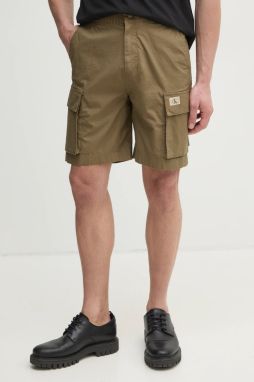 Šortky Calvin Klein Jeans pánske, zelená farba, J30J327376