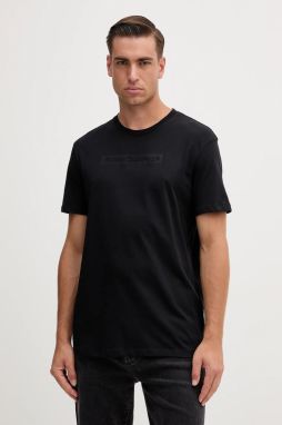 Bavlnené tričko Armani Exchange pánske, čierna farba, s potlačou, XM001414 AF16432