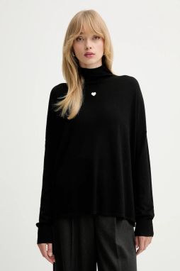 Vlnený sveter MAX&Co. čierna farba, ľahký, s rolákom, 2528366024200