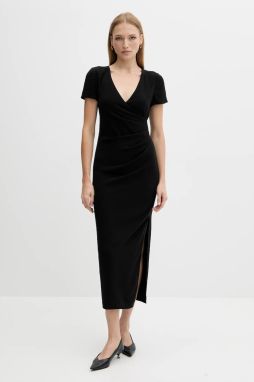 Šaty Armani Exchange čierna farba, maxi, priliehavé, XW000665 AF10872