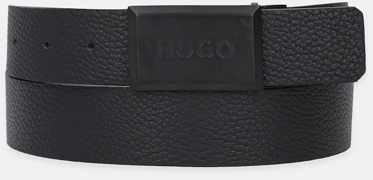 Kožený opasok HUGO hnedá farba, 50555040