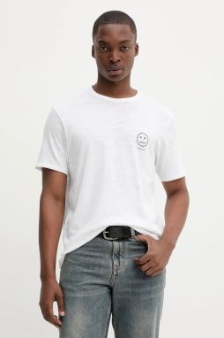 Bavlnené tričko Rag & Bone pánske, biela farba, s nášivkou, RF4625FT2GM