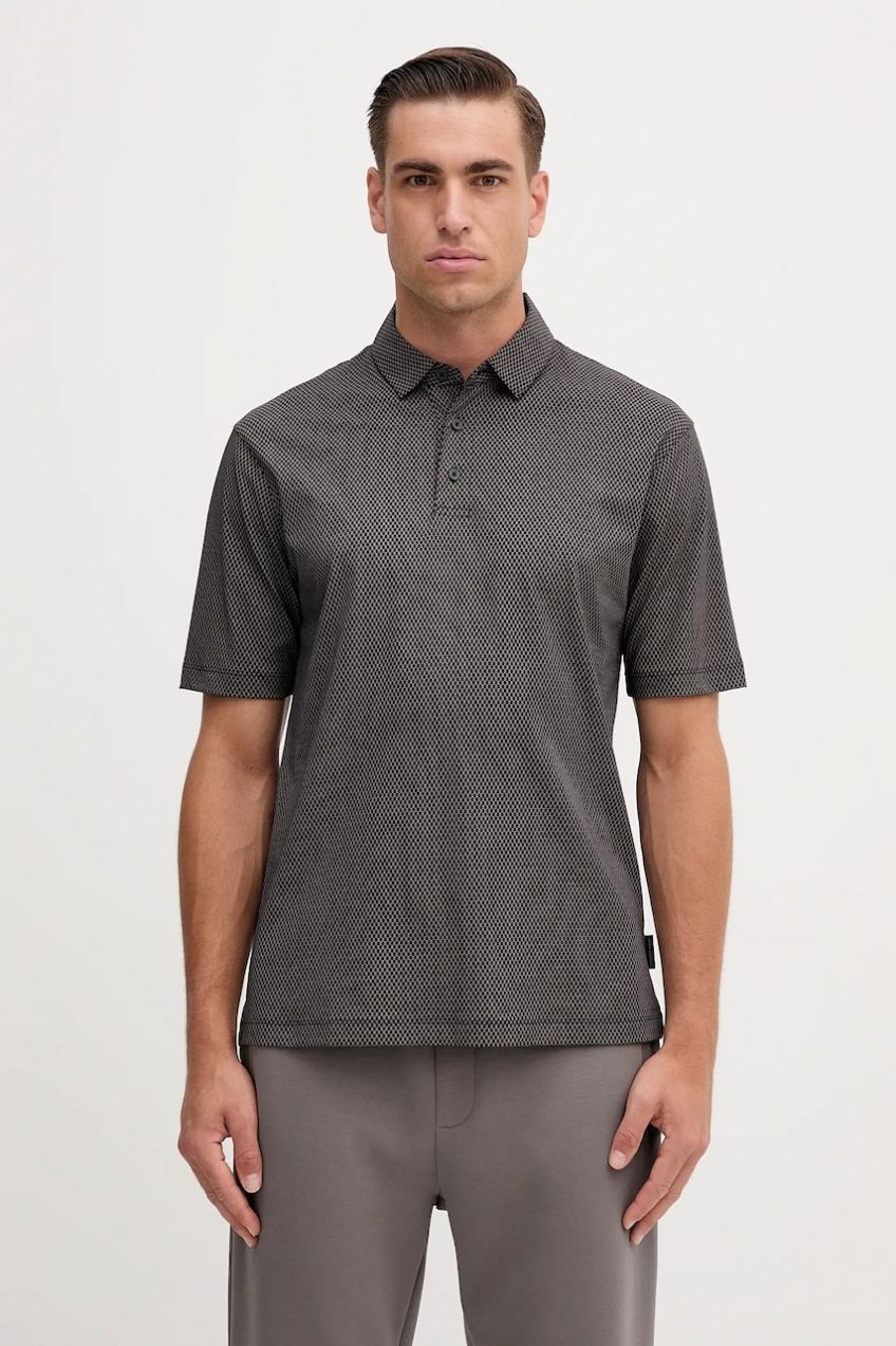 Bavlnené polo tričko Armani Exchange tmavomodrá farba, vzorované, XM000735 AF10356