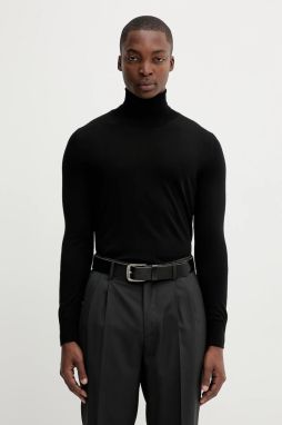 Vlnený sveter BARENA VENEZIA Knitwear Camio čierna farba, ľahký, s rolákom, KNU5282.429