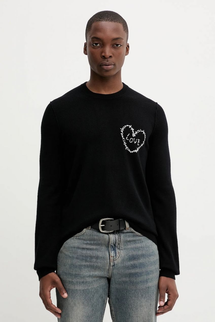 Vlnený sveter ZADIG&VOLTAIRE čierna farba, ľahký, KMSW01793