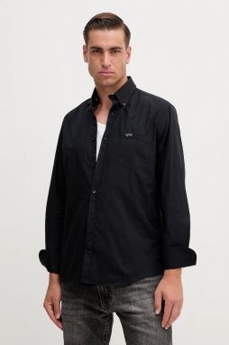 Bavlnená košeľa Paul&Shark čierna farba, regular, s golierom button-down, 15313316