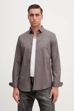 Košeľa Armani Exchange šedá farba, regular, s klasickým golierom, 8NZC31 ZN28Z