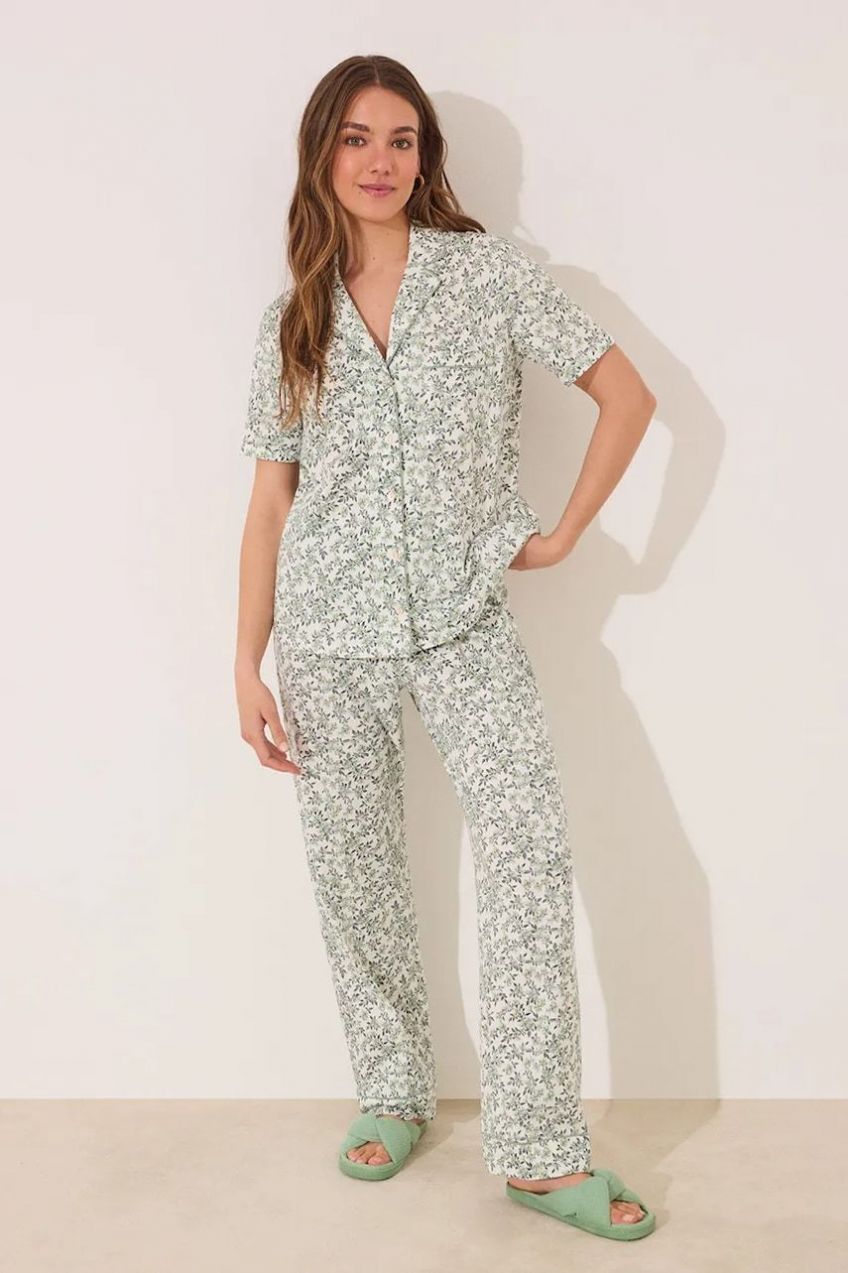 Pyžamo women'secret dámske, zelená farba, bavlnené, 3592397