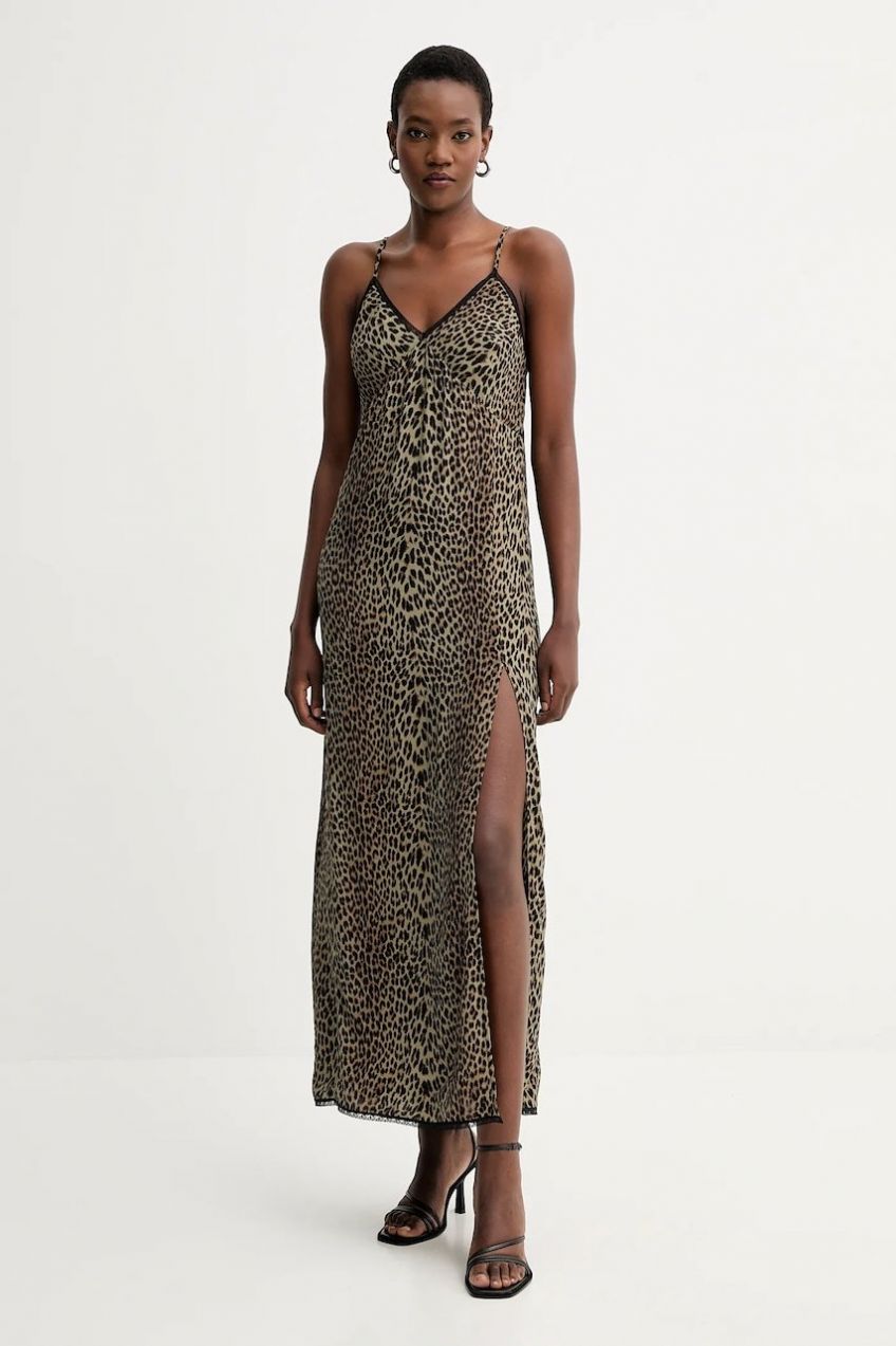 Šaty ZADIG&VOLTAIRE zelená farba, maxi, áčkový strih, WWDR02591