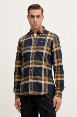 Bavlnená košeľa Barbour FOLLEY tmavomodrá farba, regular, s golierom button-down, MSH5364