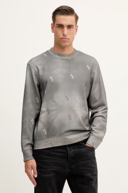 Bavlnená mikina Armani Exchange šedá farba, vzorovaná, XM001893 AF10830