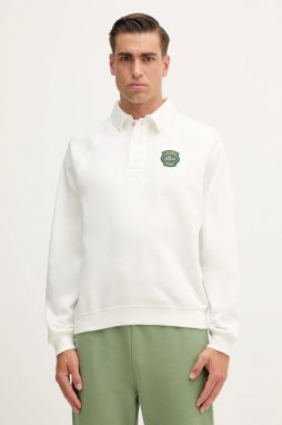 Mikina Lacoste biela farba, s nášivkou, SH8323