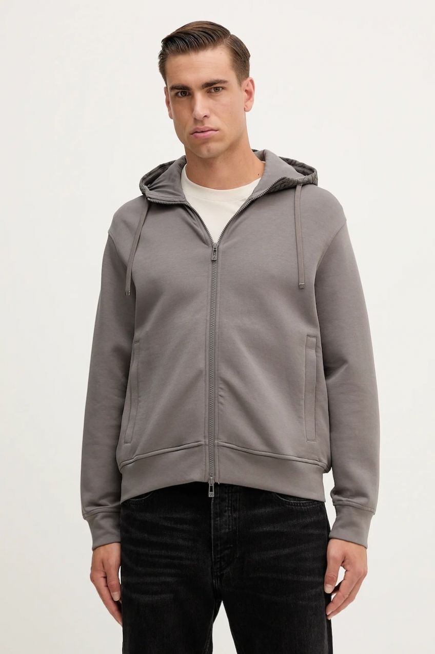 Mikina Armani Exchange šedá farba, s kapucňou, jednofarebná, XM001891 AF10818