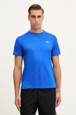 Tričko New Balance pánske, modrá farba, s potlačou, MT41222BUM