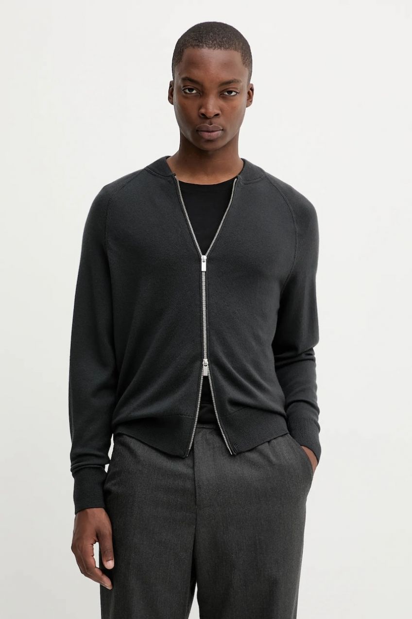Vlnený kardigán BARENA VENEZIA Knitwear Dugo šedá farba, KNU5291.504
