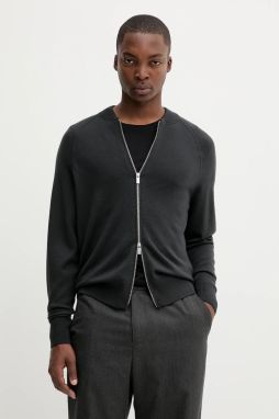 Vlnený kardigán BARENA VENEZIA Knitwear Dugo šedá farba, KNU5291.504