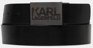 Kožený opasok Karl Lagerfeld čierna farba
