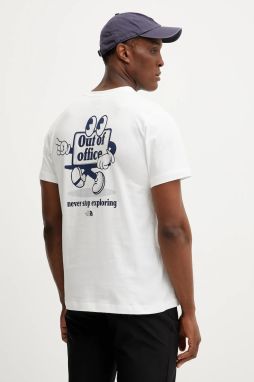Bavlnené tričko The North Face WAMFC pánske, biela farba, s potlačou, NF0A8C30FN41