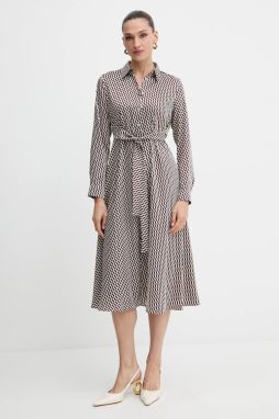 Šaty Marella Emme by Marella bordová farba, midi, áčkový strih, 2525226101200