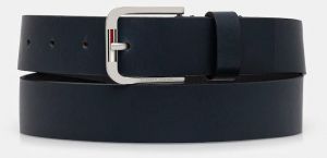 Kožený opasok Tommy Jeans tmavomodrá farba, AM0AM13686