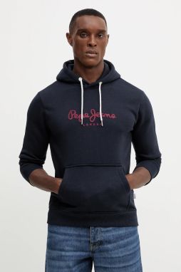 Mikina Pepe Jeans tmavomodrá farba, s kapucňou, s nášivkou, PM5800009