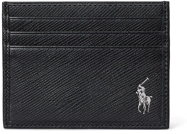 Kožené puzdro na karty Polo Ralph Lauren čierna farba, 405931677