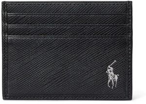 Kožené puzdro na karty Polo Ralph Lauren čierna farba, 405931677