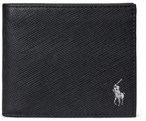 Kožená peňaženka Polo Ralph Lauren čierna farba, 405931674