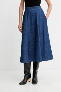 Rifľová sukňa Marella fialová farba, midi, áčkový strih, 2523106014200