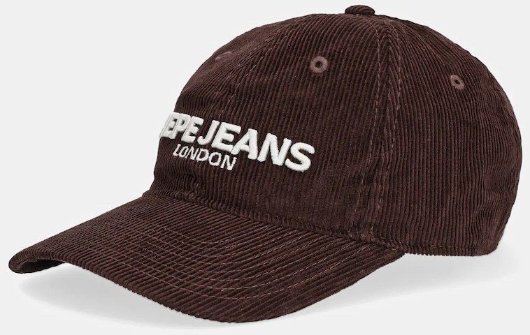 Menčestrová baseballová čiapka Pepe Jeans hnedá farba, PM0400006