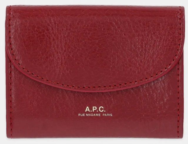 Kožená peňaženka A.P.C. buisness card holder geneve červená farba, PXCCK.F63349