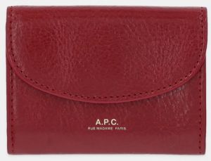 Kožená peňaženka A.P.C. buisness card holder geneve červená farba, PXCCK.F63349