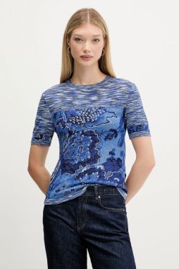 Tričko Desigual DANAE dámske, modrá farba, 25WWTF04