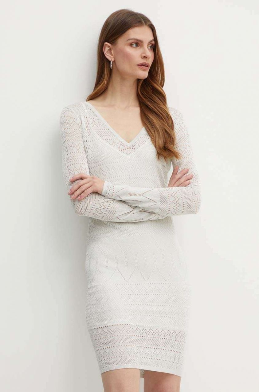 Šaty Marciano Guess HYDRA šedá farba, mini, rovný strih, 4GGK05 5811Z