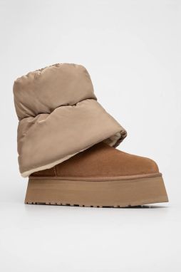 Snehule UGG Classic Mini Dipper Puffer hnedá farba, 1158275-AHS