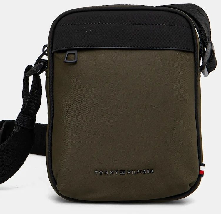 Malá taška Tommy Hilfiger zelená farba, AM0AM13185