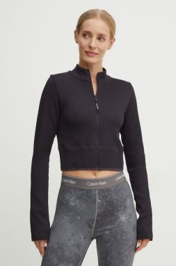 Tréningová mikina Calvin Klein Performance čierna farba, jednofarebná