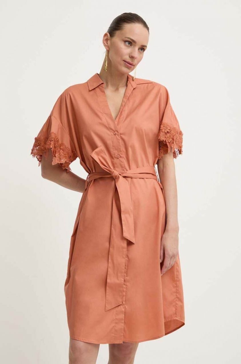 Šaty Twinset oranžová farba, mini, oversize