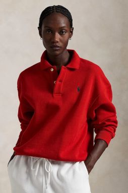Mikina Polo Ralph Lauren dámska, červená farba, jednofarebná, 211947966