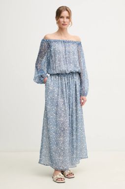 Hodvábne šaty Weekend Max Mara maxi, áčkový strih, 2515221162600