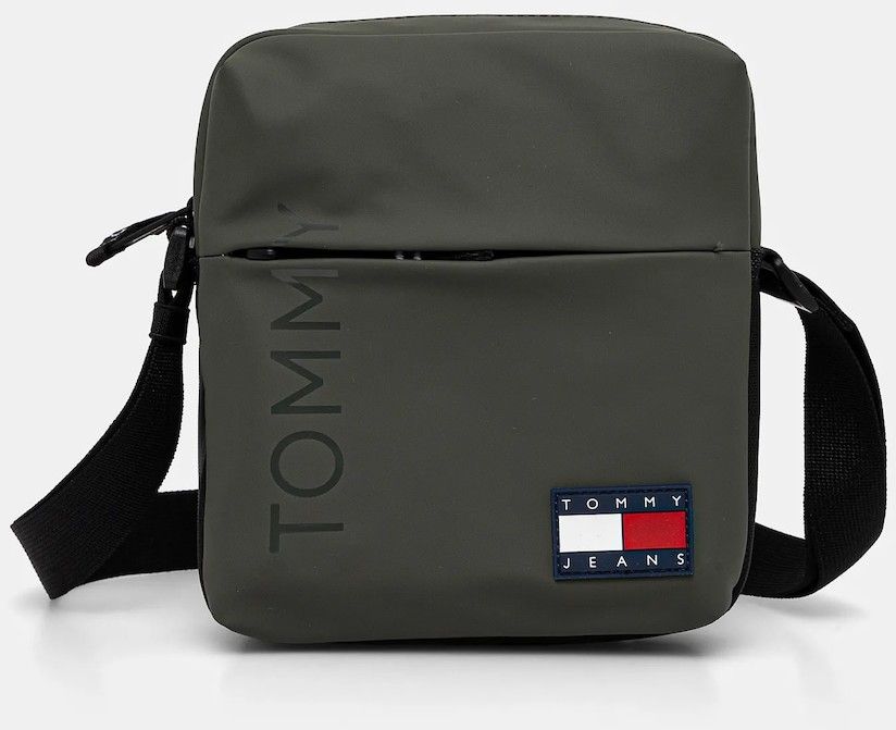 Malá taška Tommy Jeans zelená farba, AM0AM12902